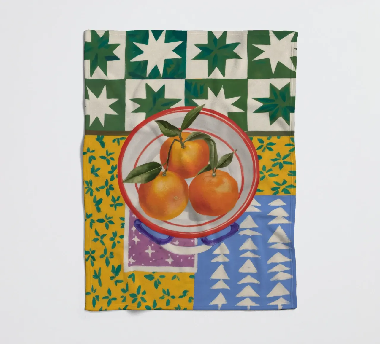 Mandarin Pattern Pop Fleecedecke von Aurora Muse