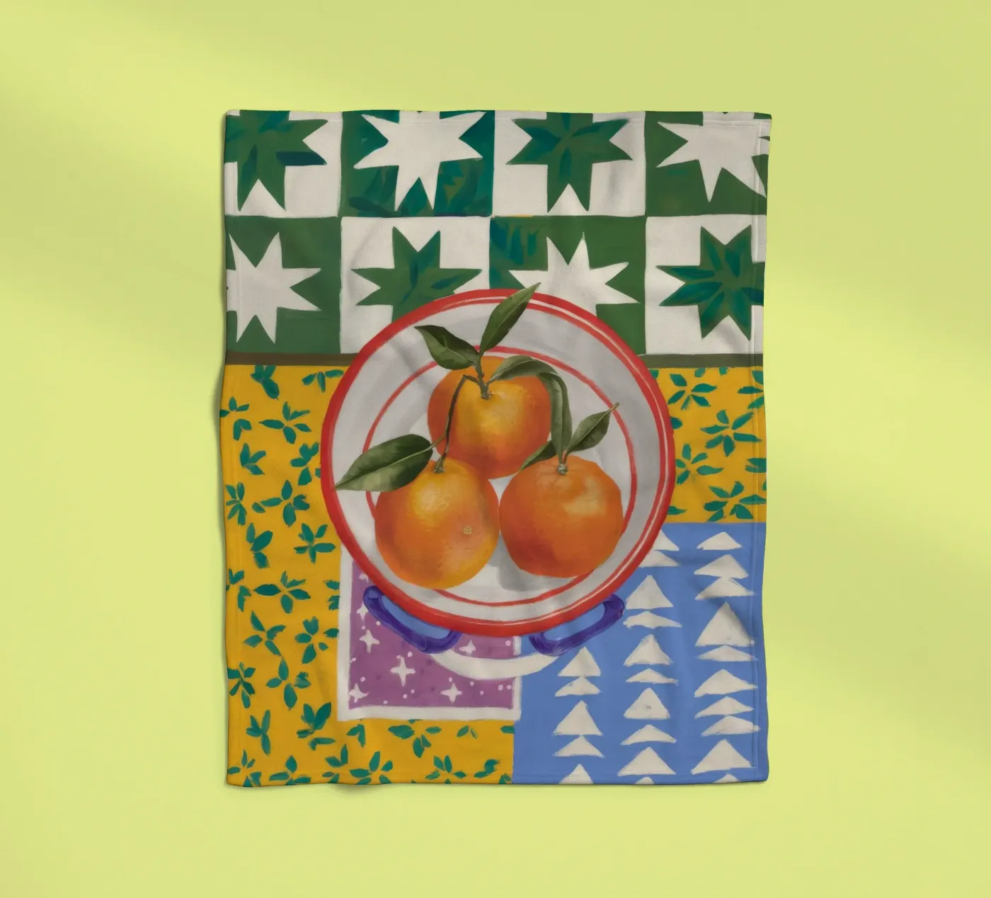 Pattern mandarino Pop coperta in pile da Aurora Muse