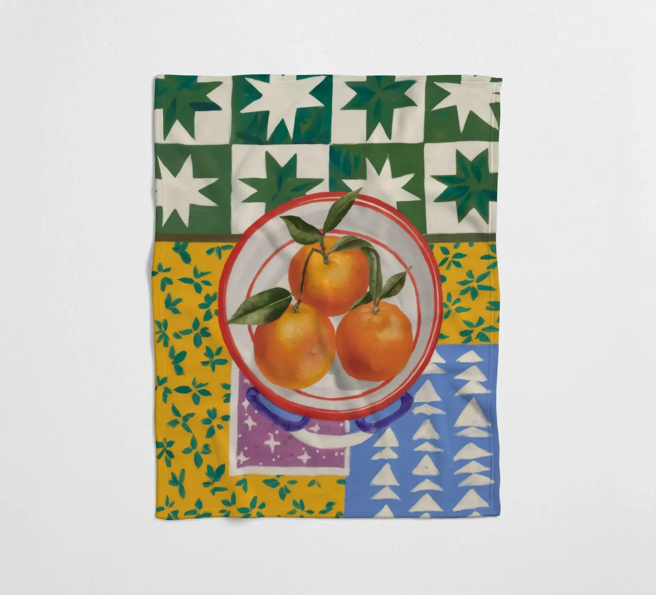 Mandarin Pattern Pop Fleecedecke von Aurora Muse