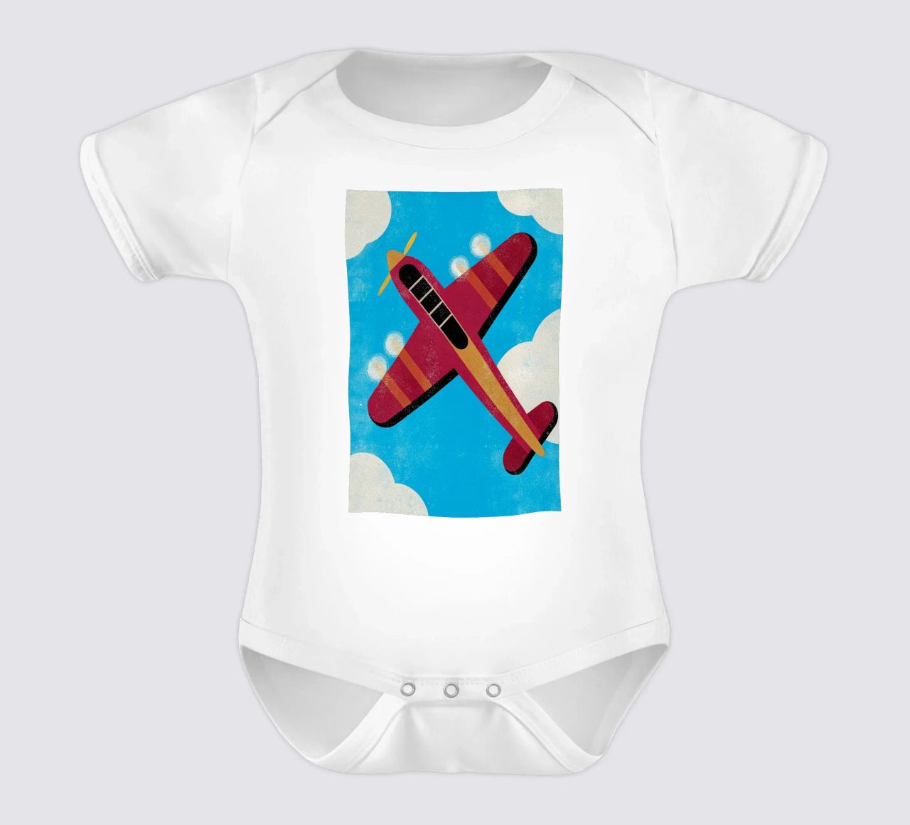 dragonfly airplane retro short-sleeve baby romper by ralliness