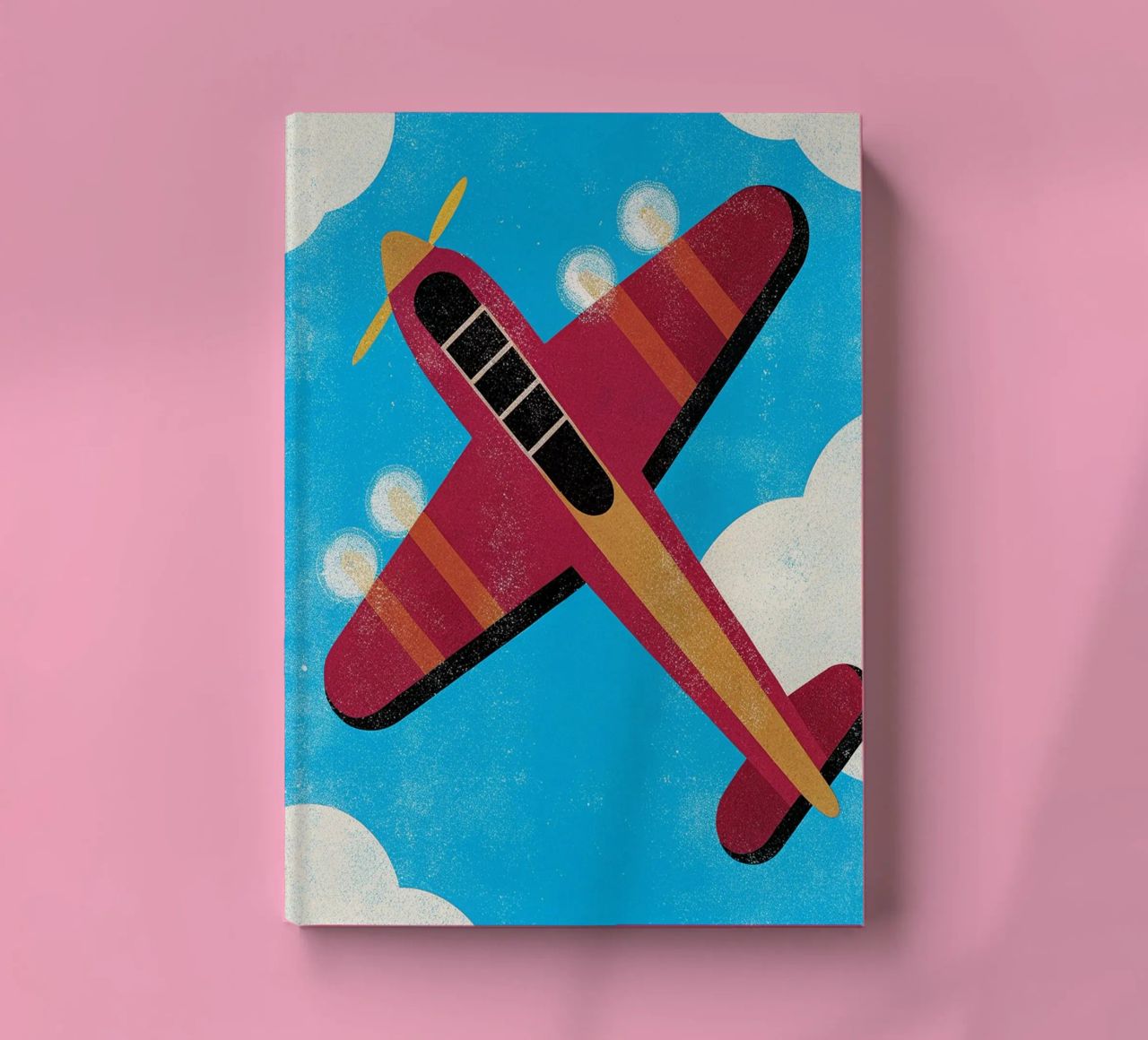 dragonfly airplane retro notebook by ralliness