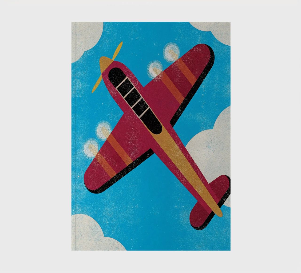dragonfly airplane retro notebook by ralliness