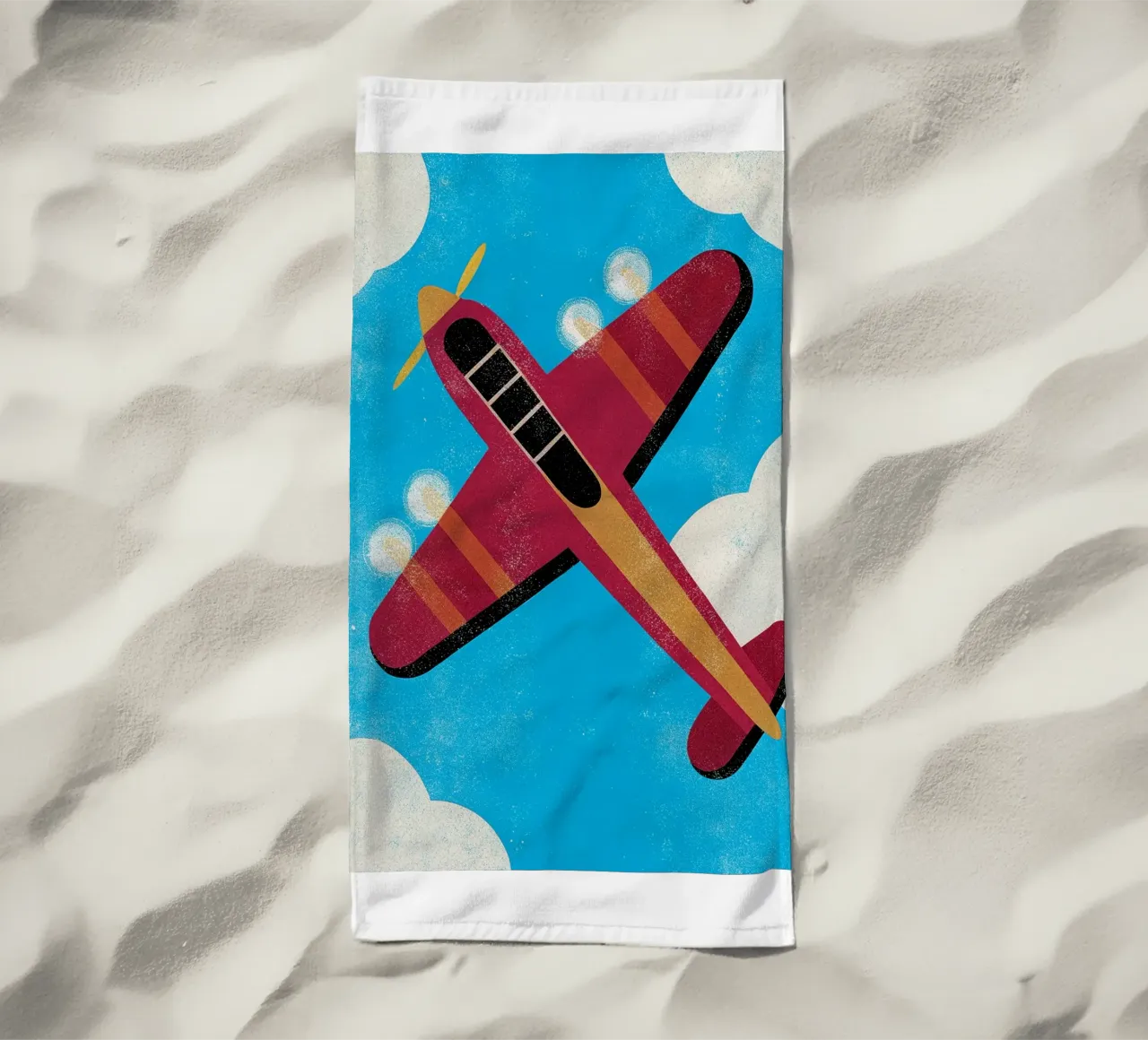 libélula avión retro toalla de playa de ralliness