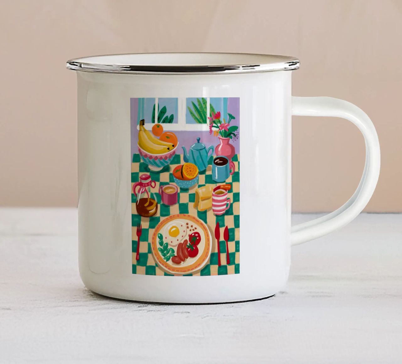 Brunch Colore Armonia tazza in smalto da Aurora Muse