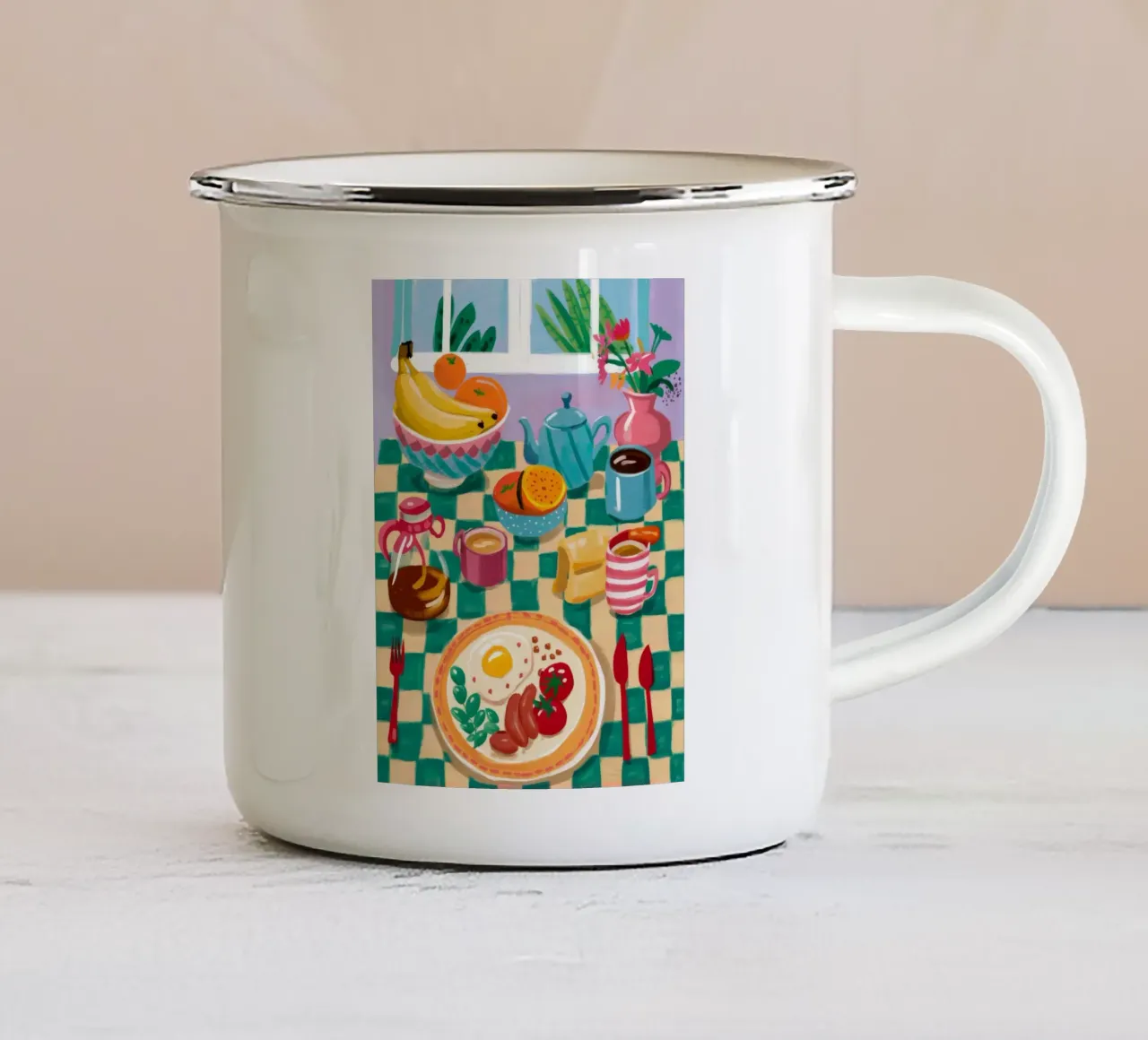 Brunch Colore Armonia tazza in smalto da Aurora Muse