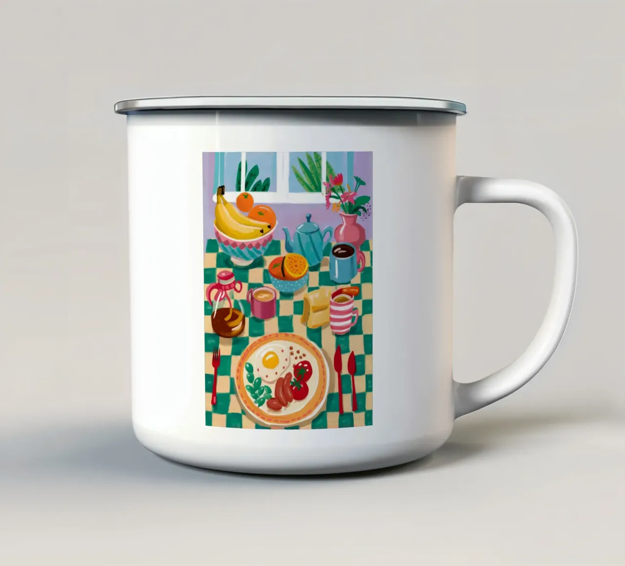 Brunch Colore Armonia tazza in smalto da Aurora Muse