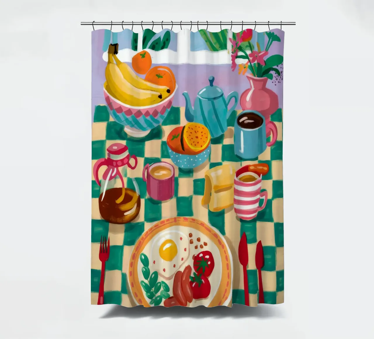Brunch Color Harmony shower curtain by Aurora Muse