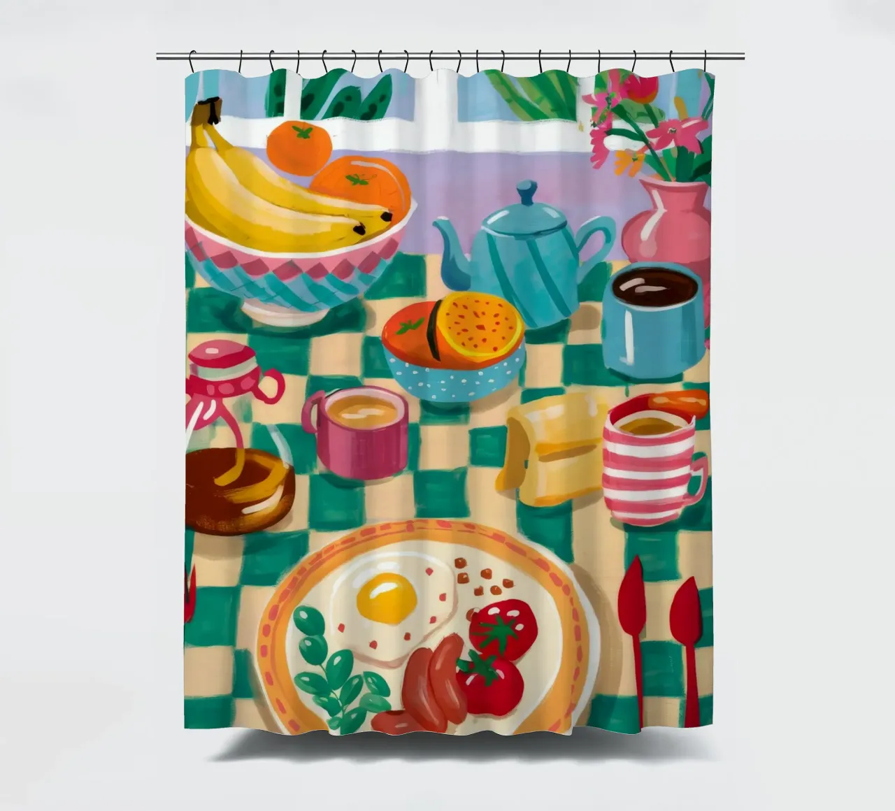 Brunch Color Harmony shower curtain by Aurora Muse