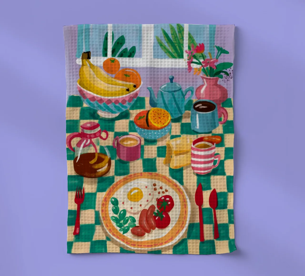 Brunch Color Harmony tea towel by Aurora Muse