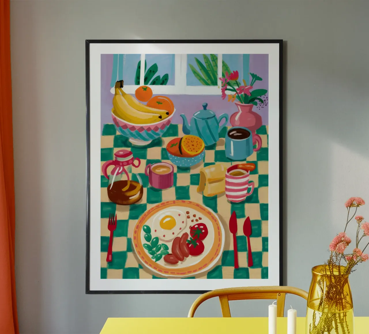Brunch Colore Armonia poster con telaio in legno da Aurora Muse