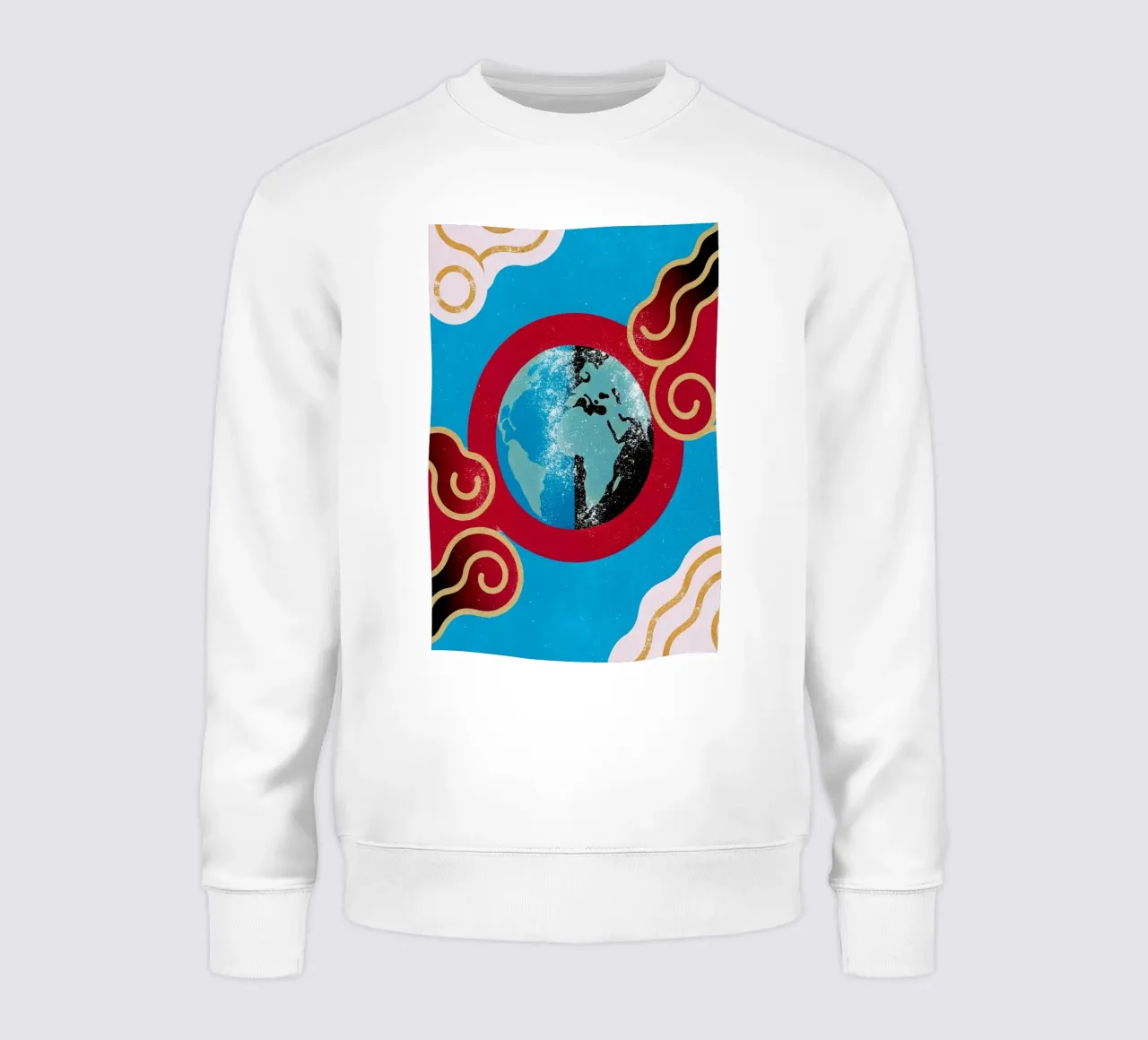 earth planets art sweatshirt by ralliness