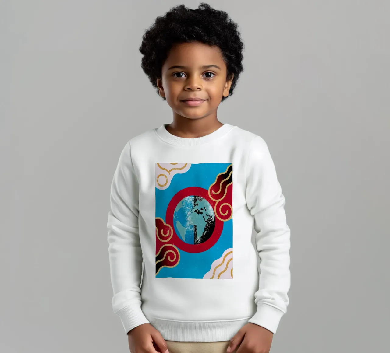 earth planets art kids sweatshirt by ralliness