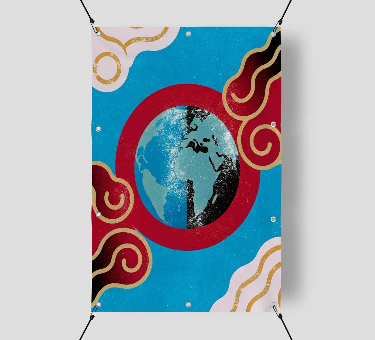 aarde planeten kunst pvc-zeil van ralliness