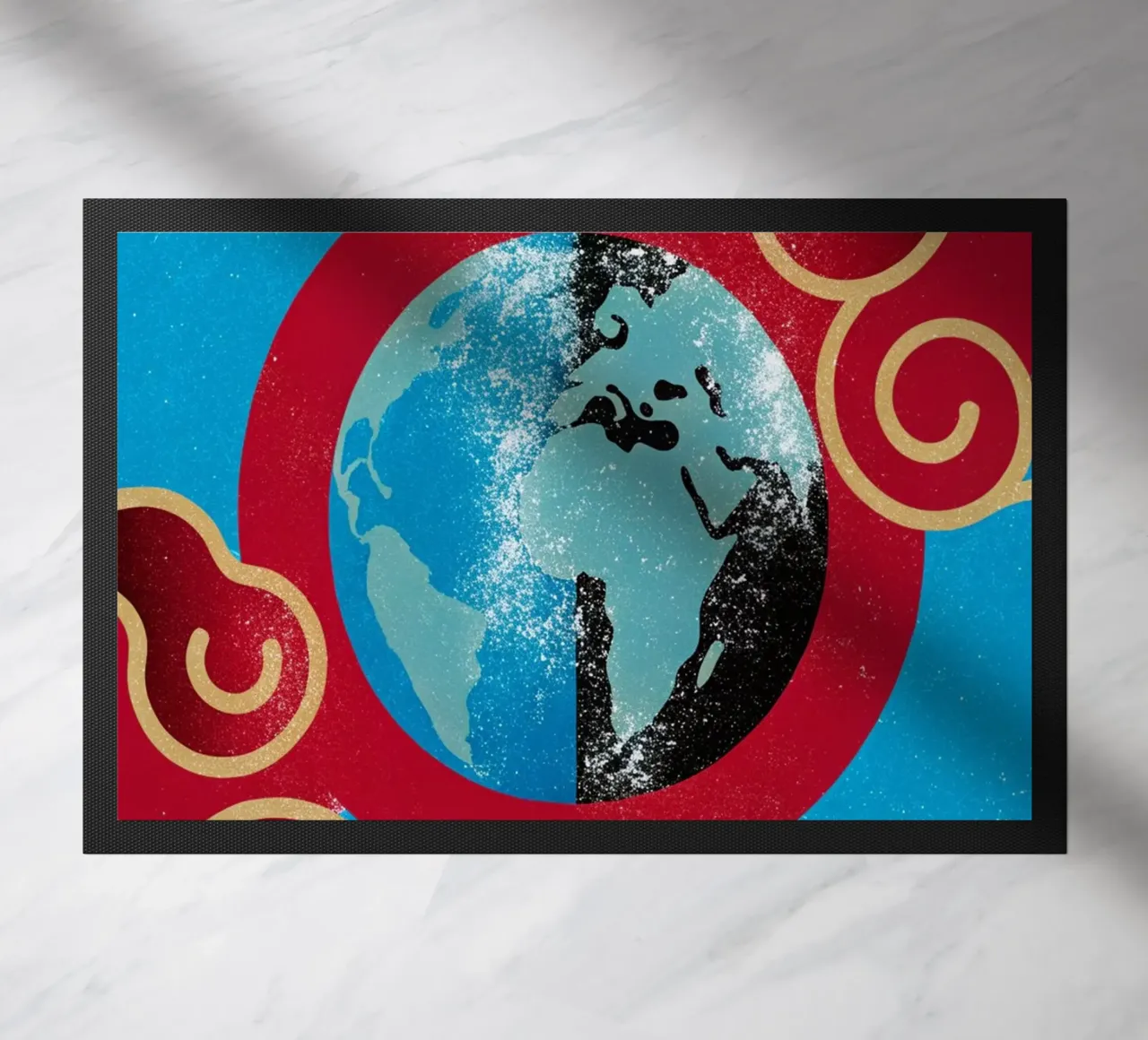 earth planets art doormat by ralliness