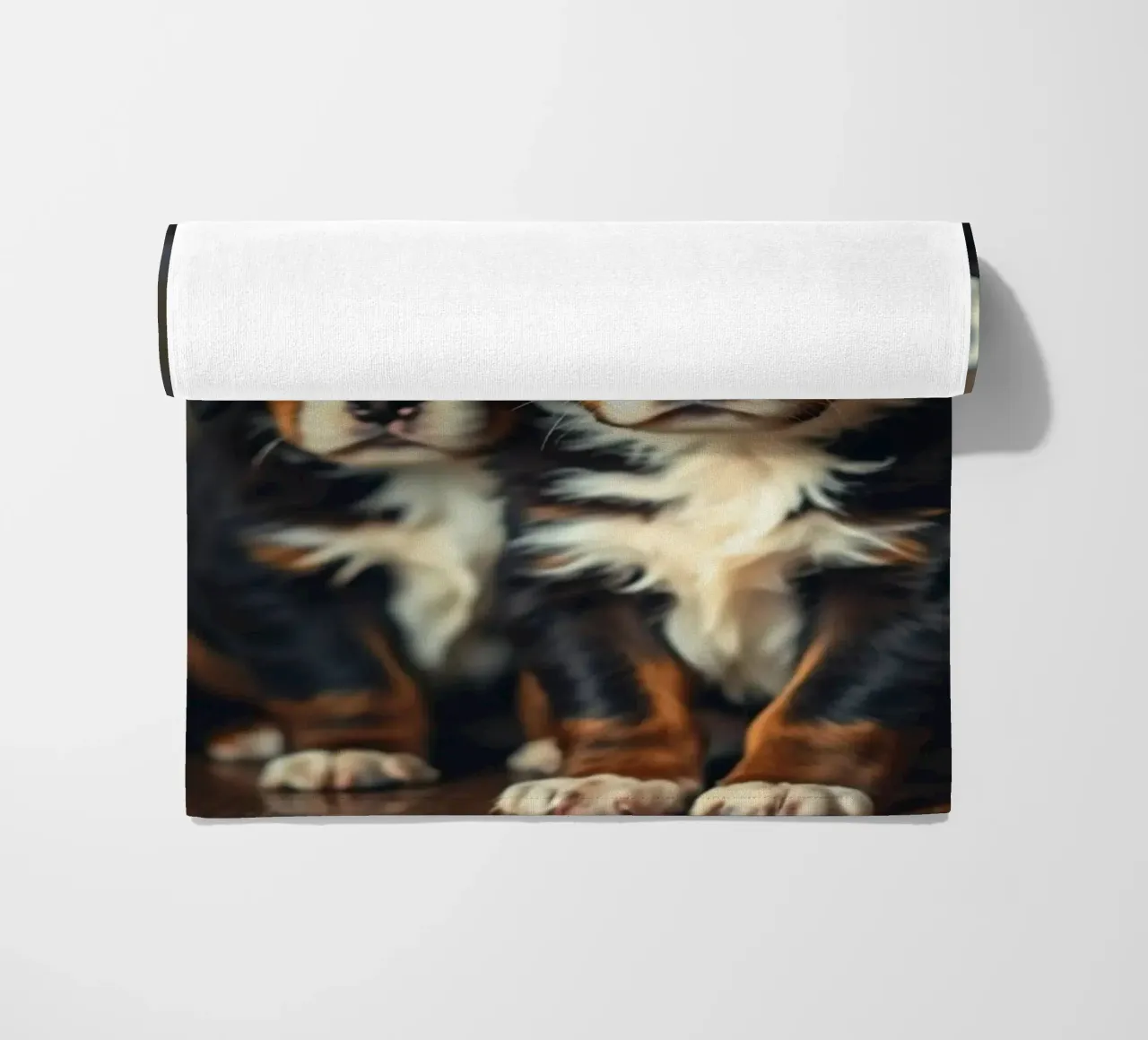 cute little puppies #93 beach towel by Yumis.Beargang.and.Me