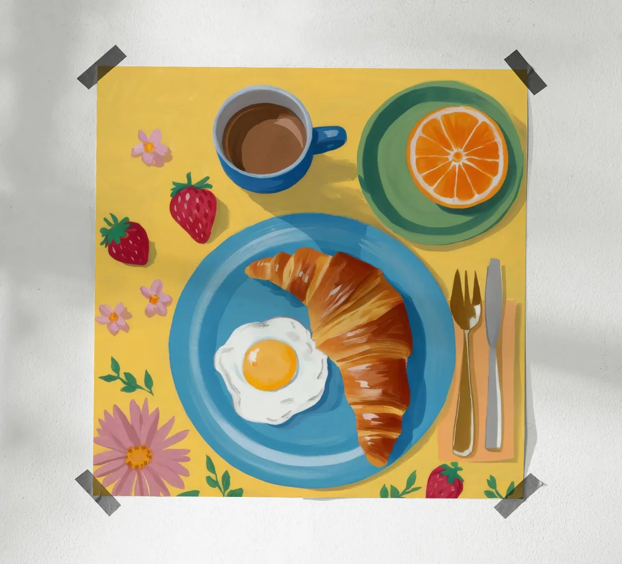 Colazione luminosa agli agrumi poster con telaio in alluminio da Aurora Muse