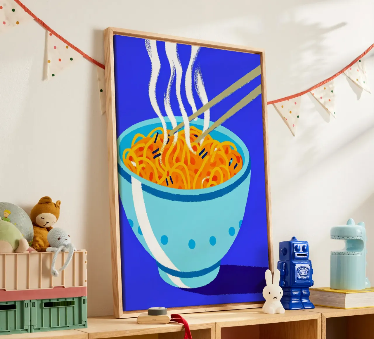 eating noodle canvas met Baklijst van ralliness