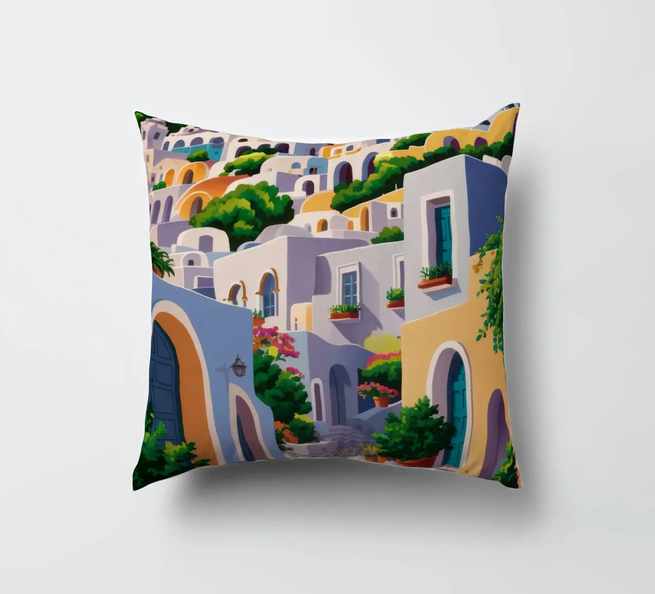 Arched Village Entry decorative cushion by Jasper Rune