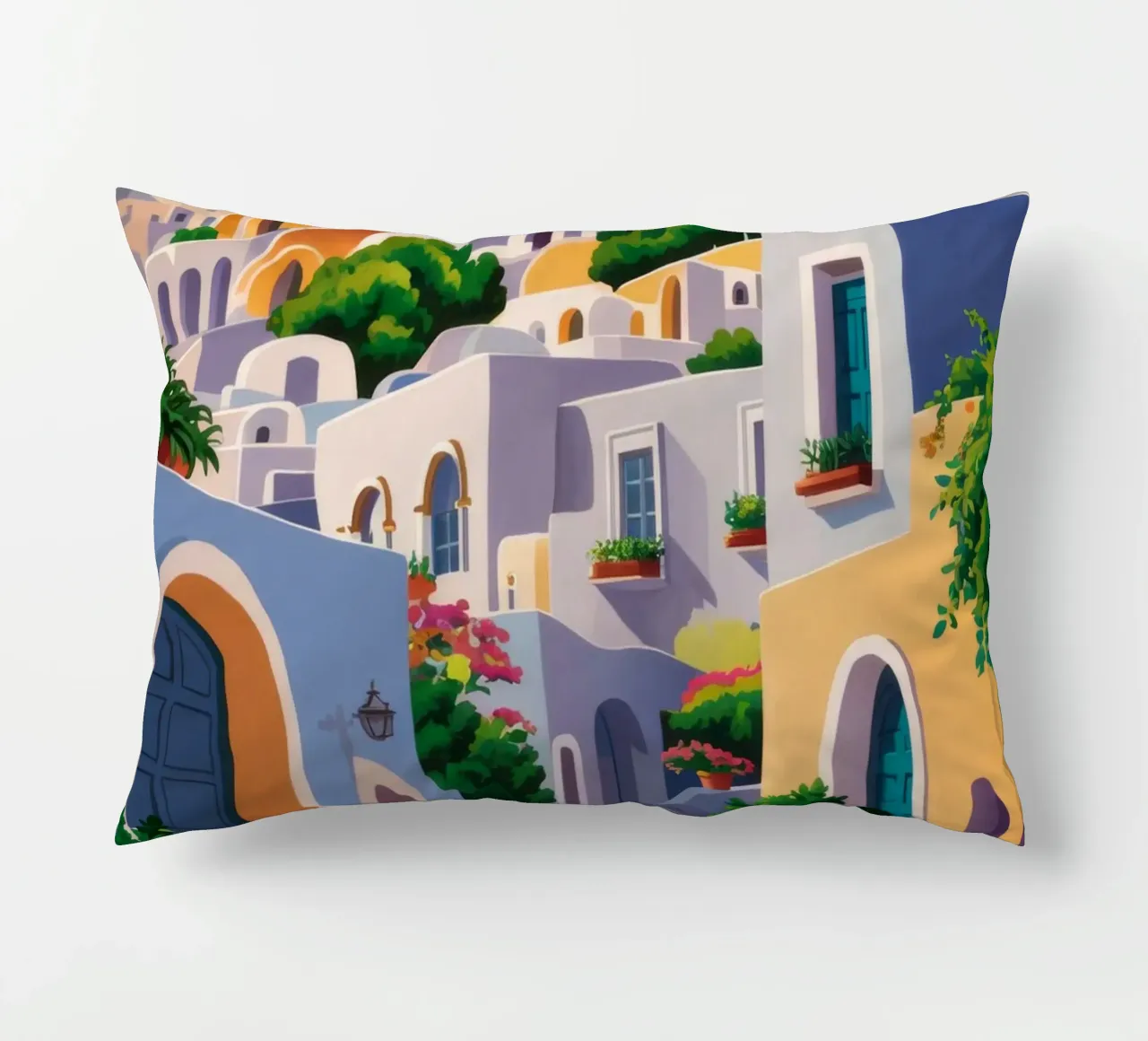 Arched Village Entry decorative cushion by Jasper Rune