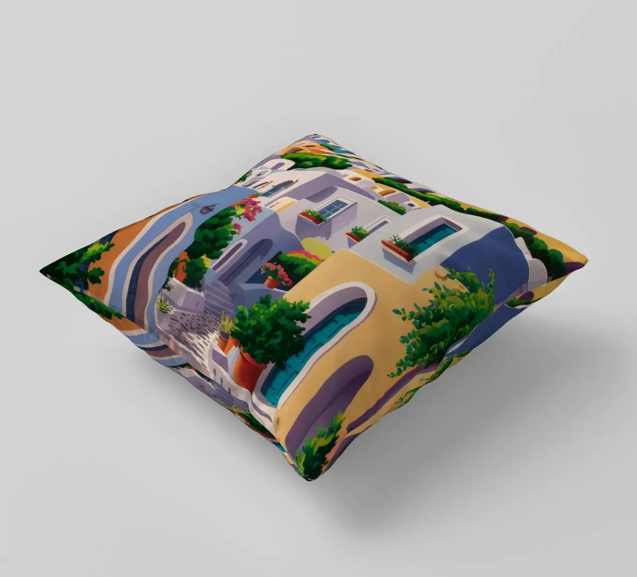 Arched Village Entry decorative cushion by Jasper Rune