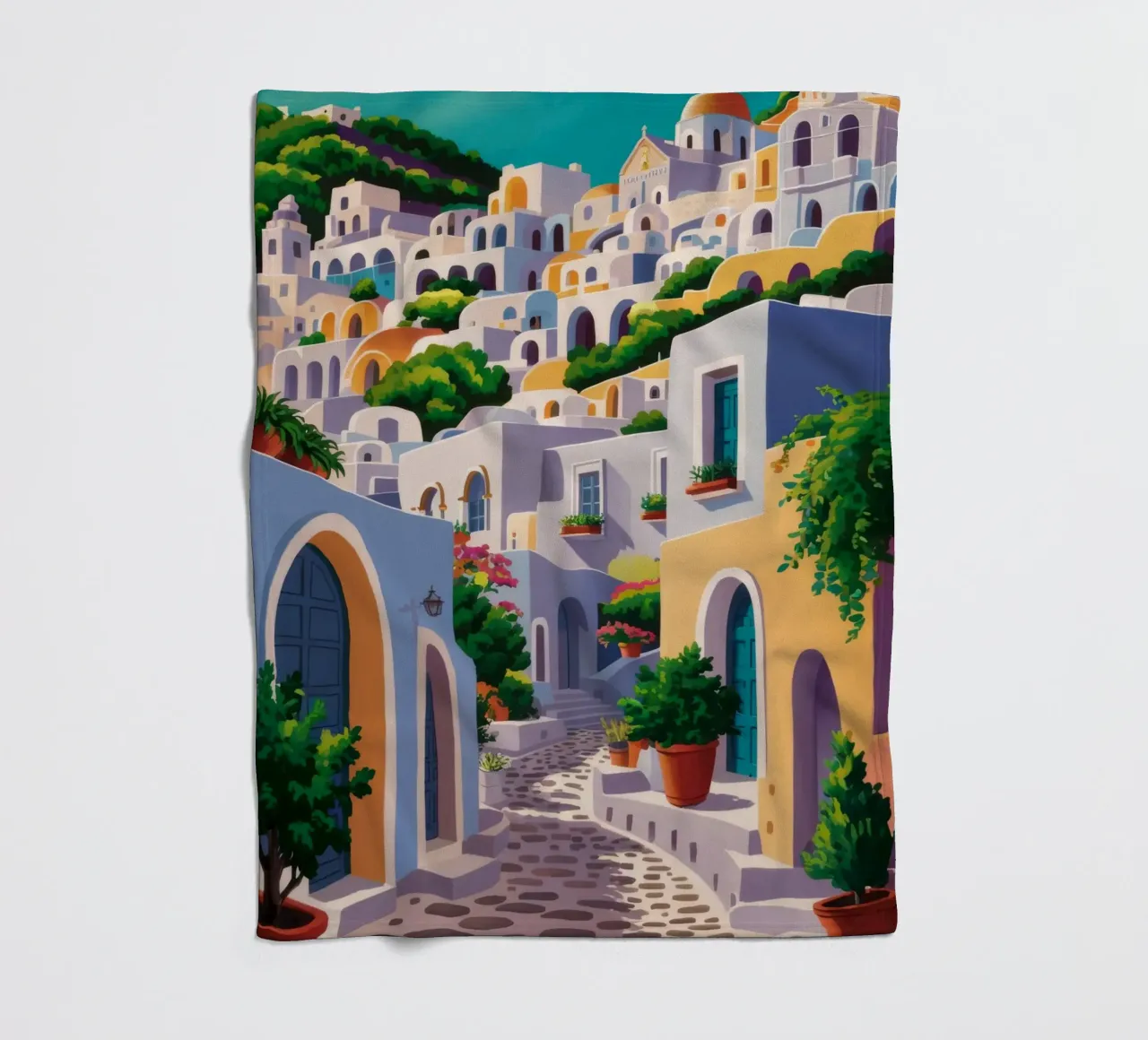 Arched Village Entry fleece blanket by Jasper Rune
