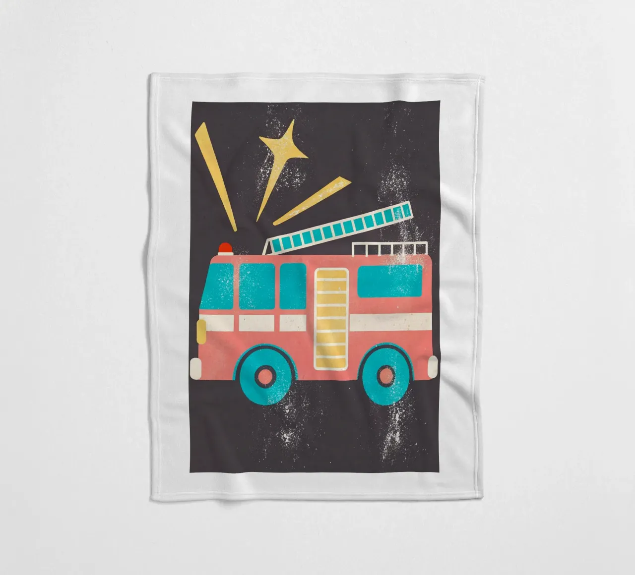 auto dei vigili del fuoco retro coperta in pile da ralliness