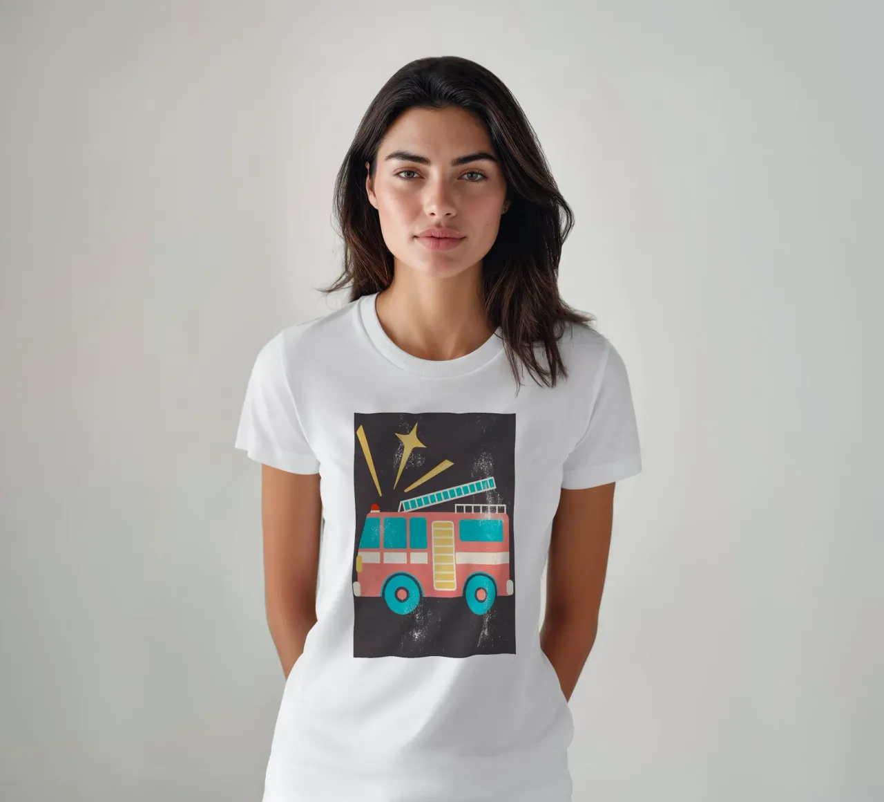 auto dei vigili del fuoco retro t-shirt da ralliness
