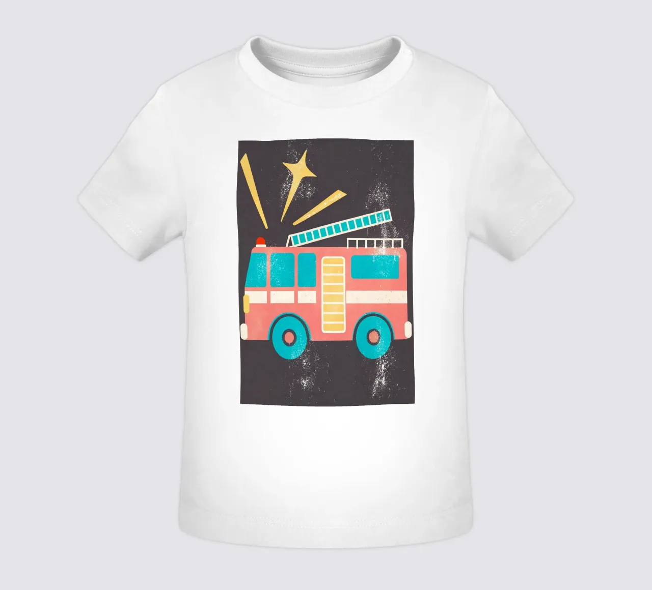 auto dei vigili del fuoco retro maglietta neonato da ralliness