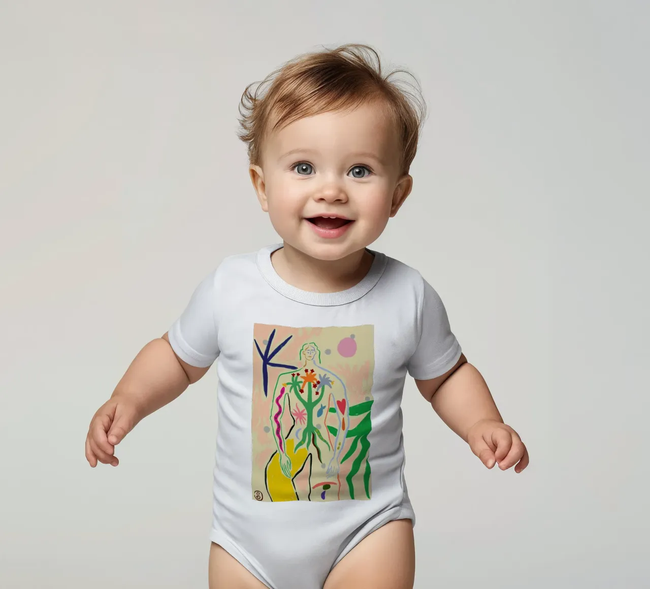 Inner Growth body neonato maniche corte da Sandra Poliakov