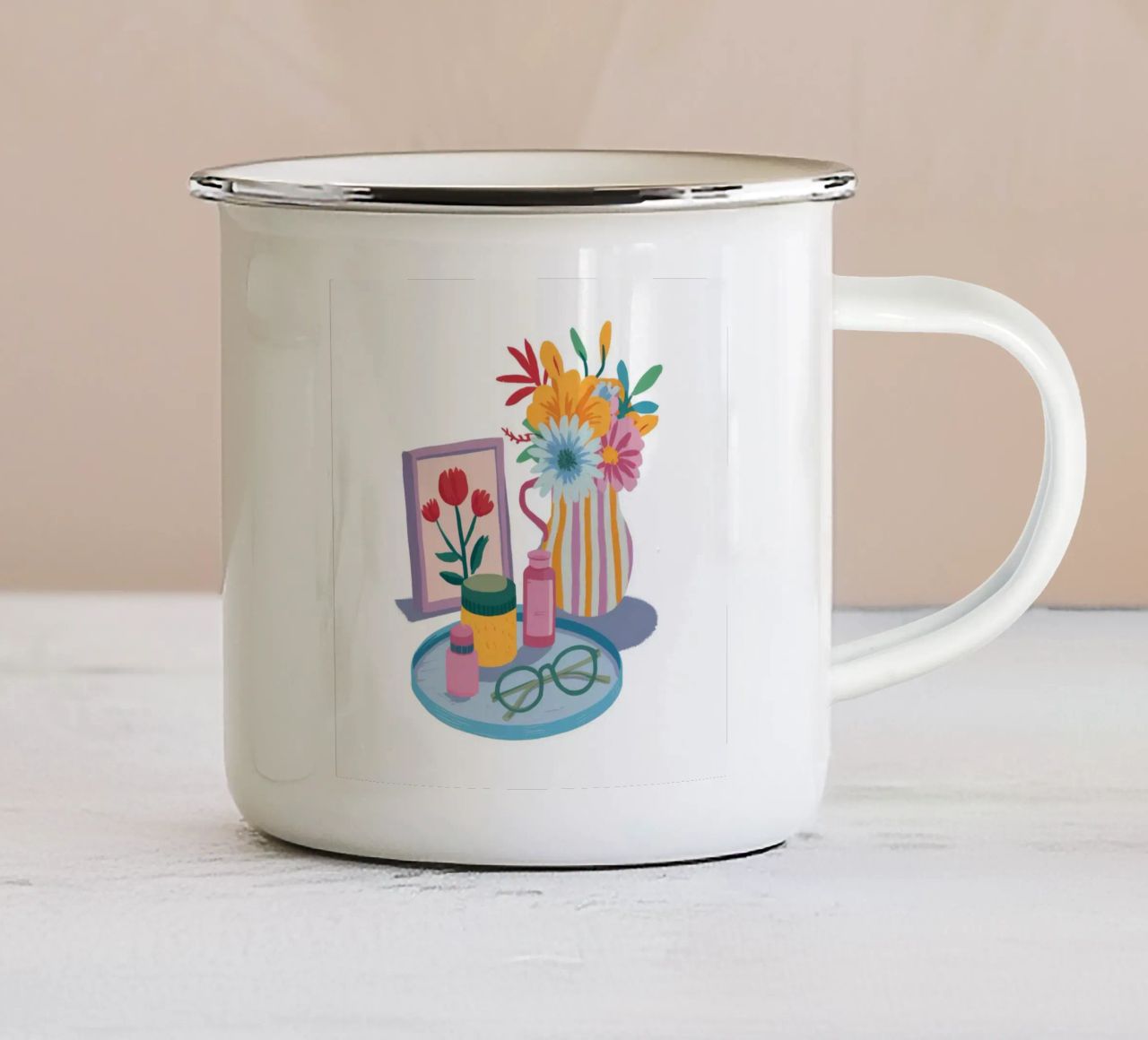 Fiori da scrivania Ancora tazza in smalto da Aurora Muse