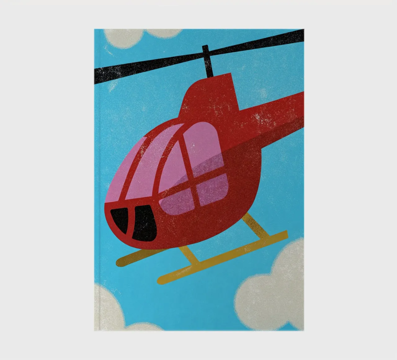 helicopter retro art notebook by ralliness
