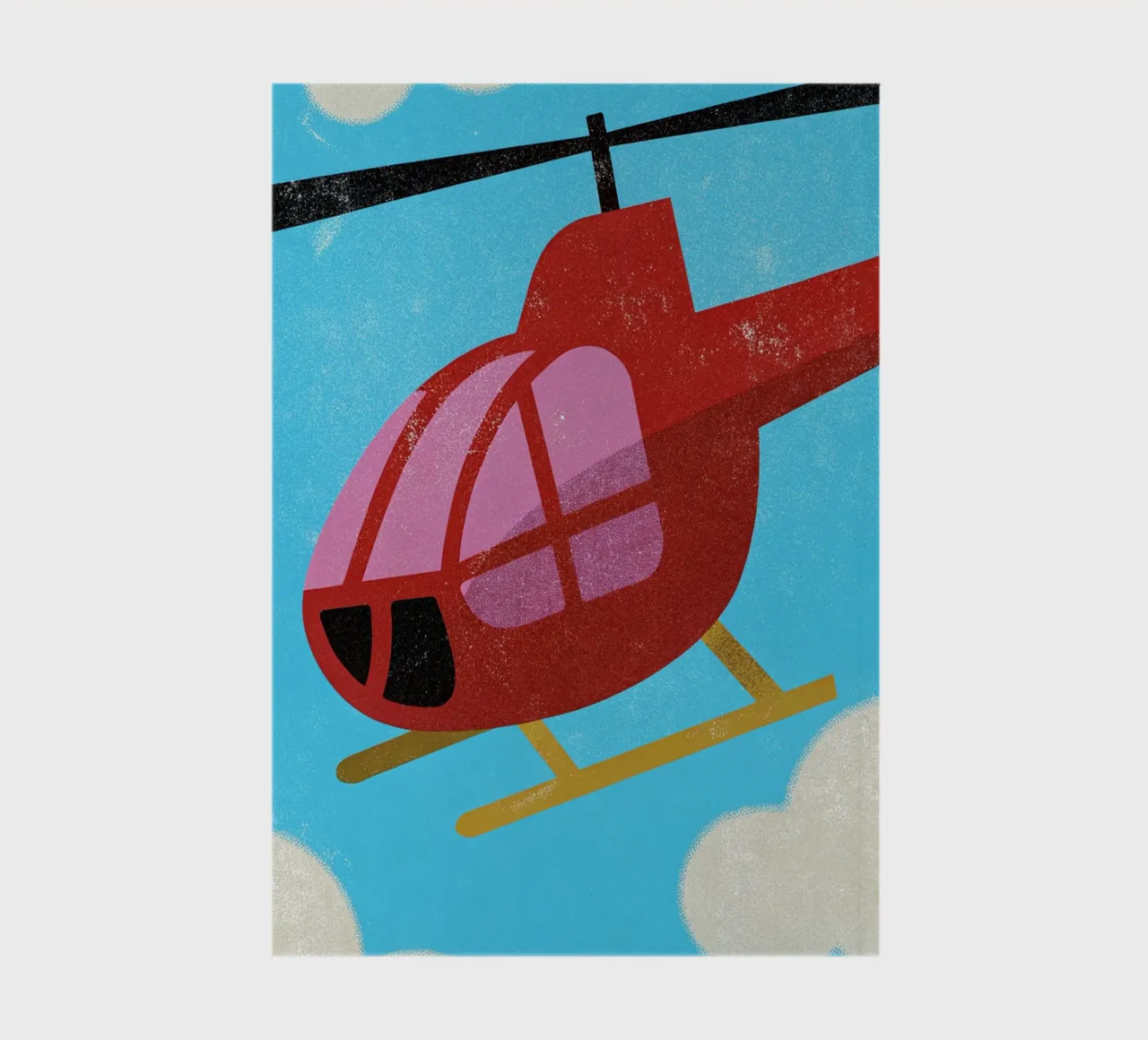 helicopter retro art notebook by ralliness