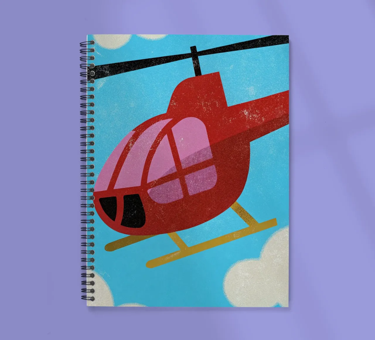 helicopter retro art spiral notebook by ralliness