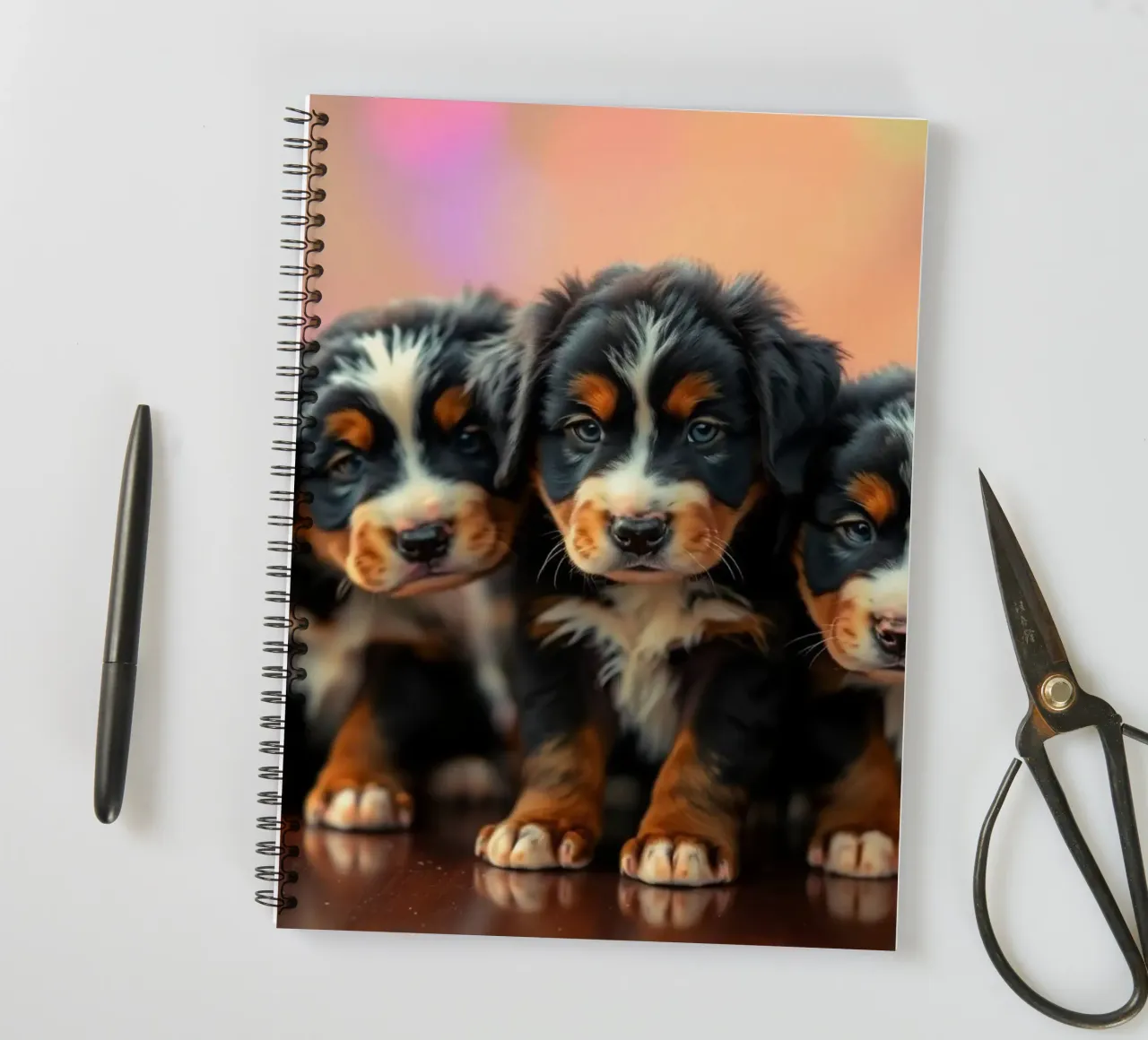 cute little puppies #97 spiral notebook by Yumis.Beargang.and.Me