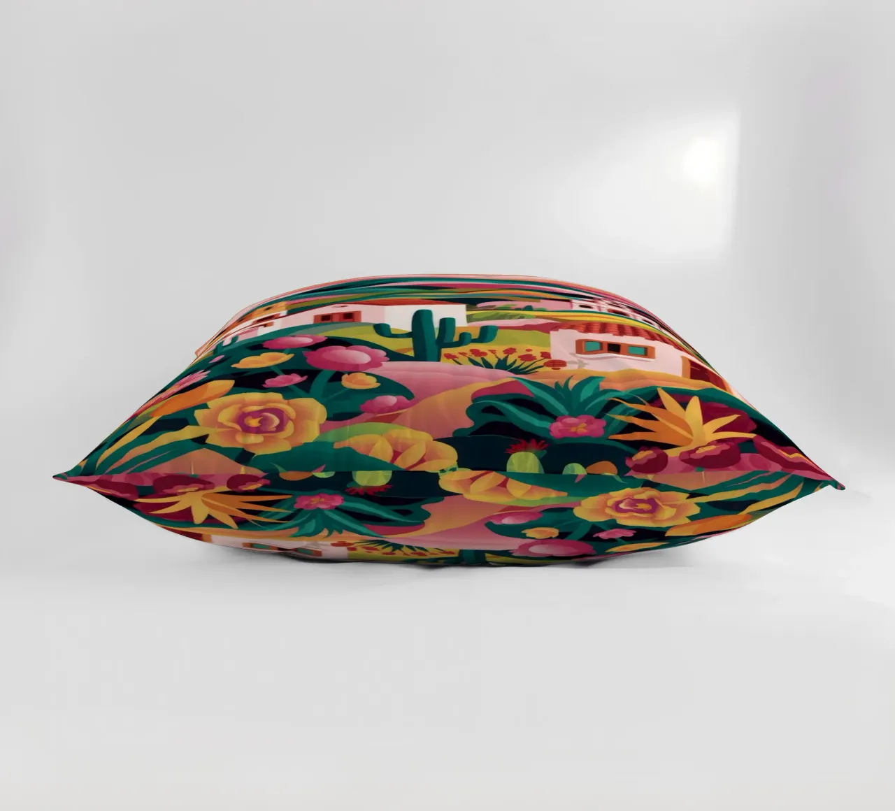Floral Sunset Village decorative cushion by Jasper Rune