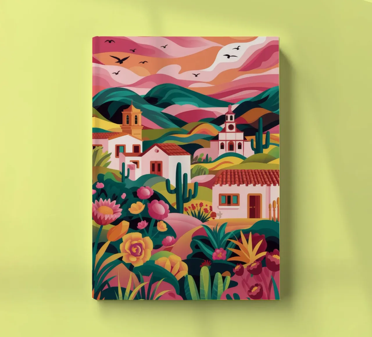 Floral Sunset Village Notizbuch von Jasper Rune