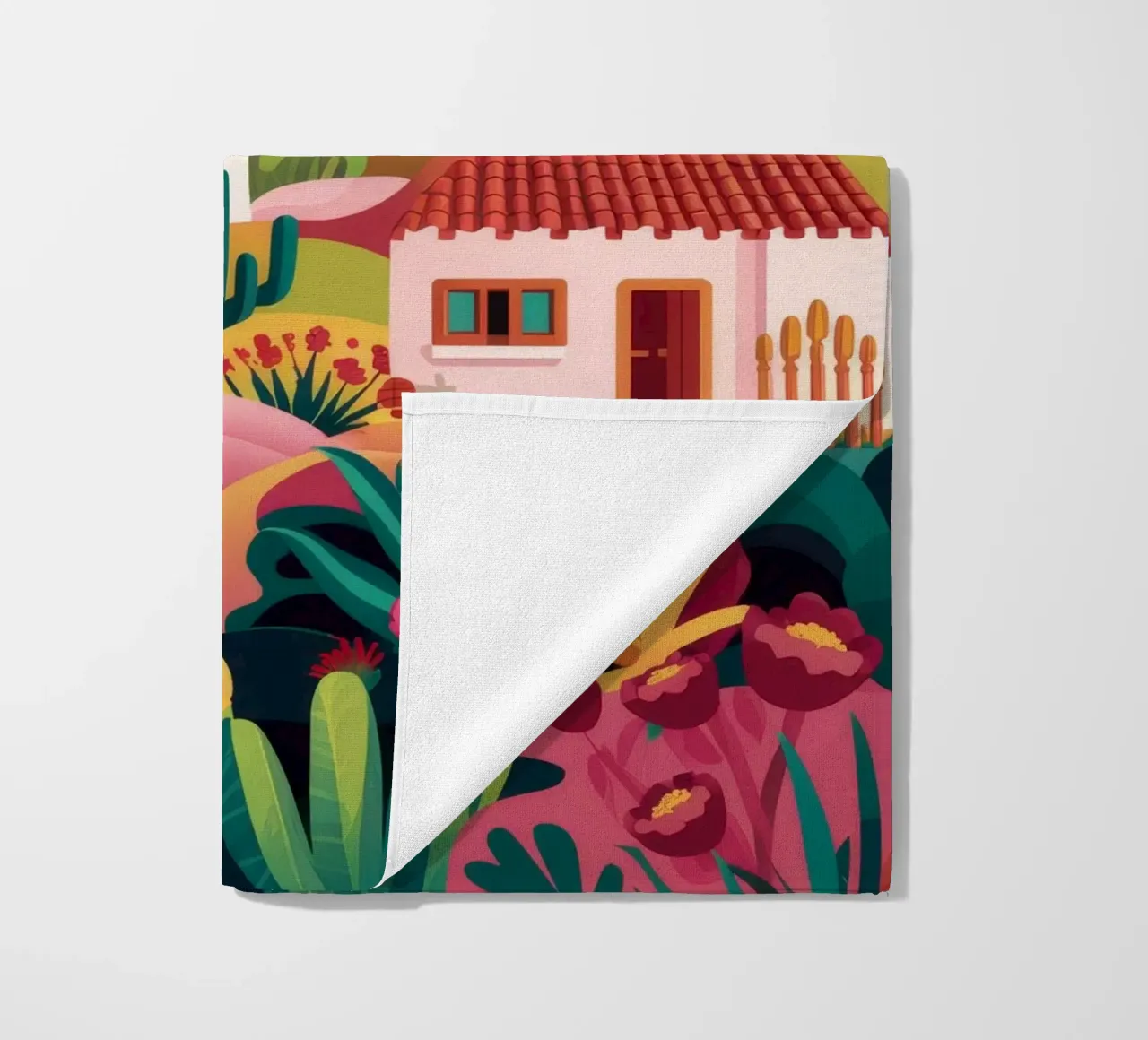 Floral Sunset Village beach towel by Jasper Rune