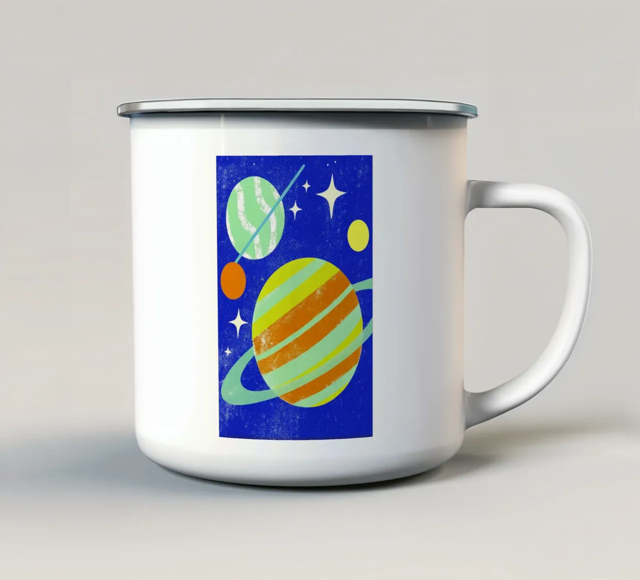 pianeti jupiter art tazza in smalto da ralliness