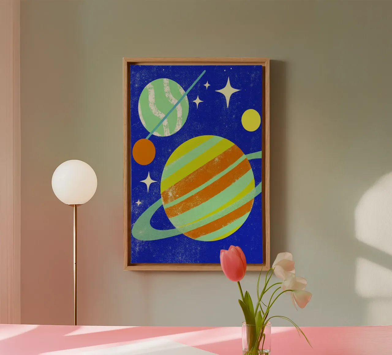 pianeti jupiter art tela con Cornice a cassetta da ralliness