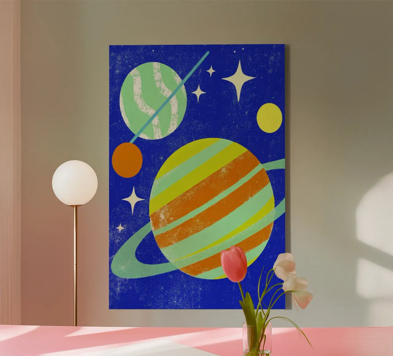 pianeti jupiter art tela con Cornice a cassetta da ralliness