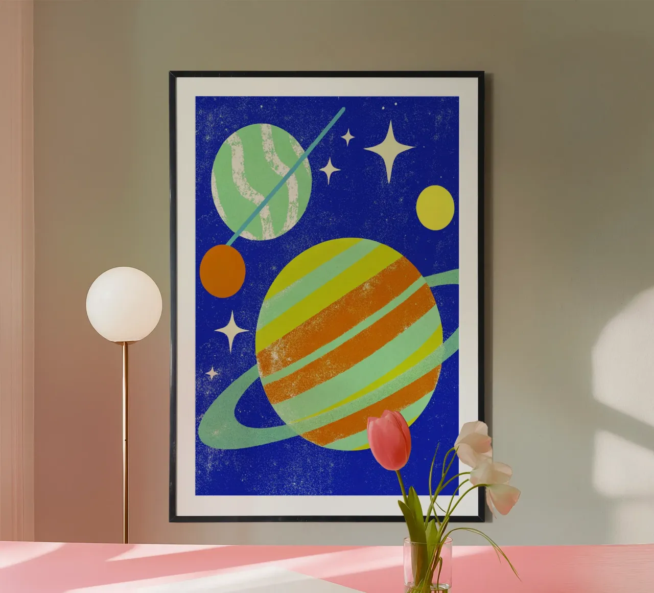 pianeti jupiter art poster con telaio in alluminio da ralliness