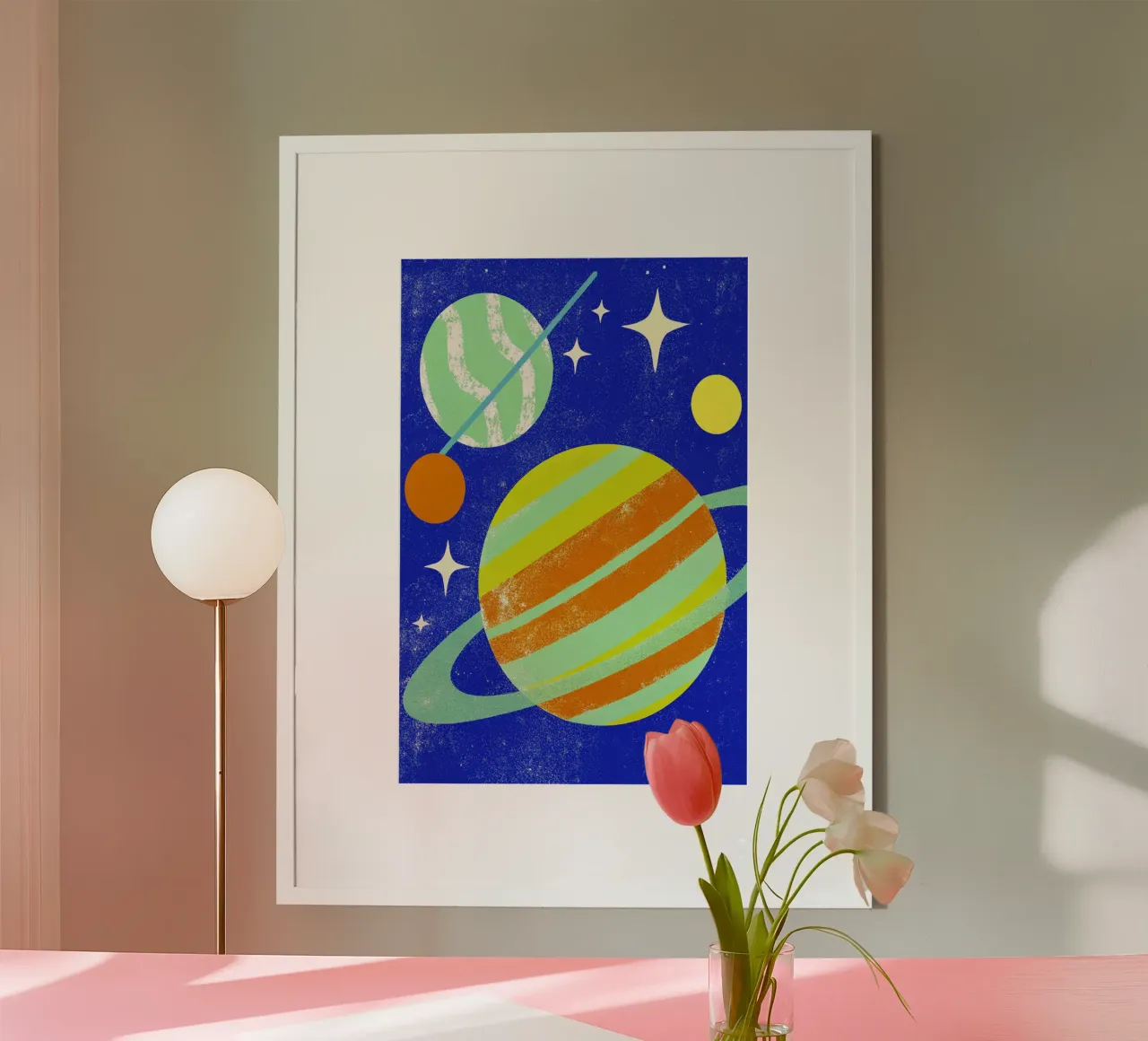 pianeti jupiter art poster con telaio in alluminio da ralliness
