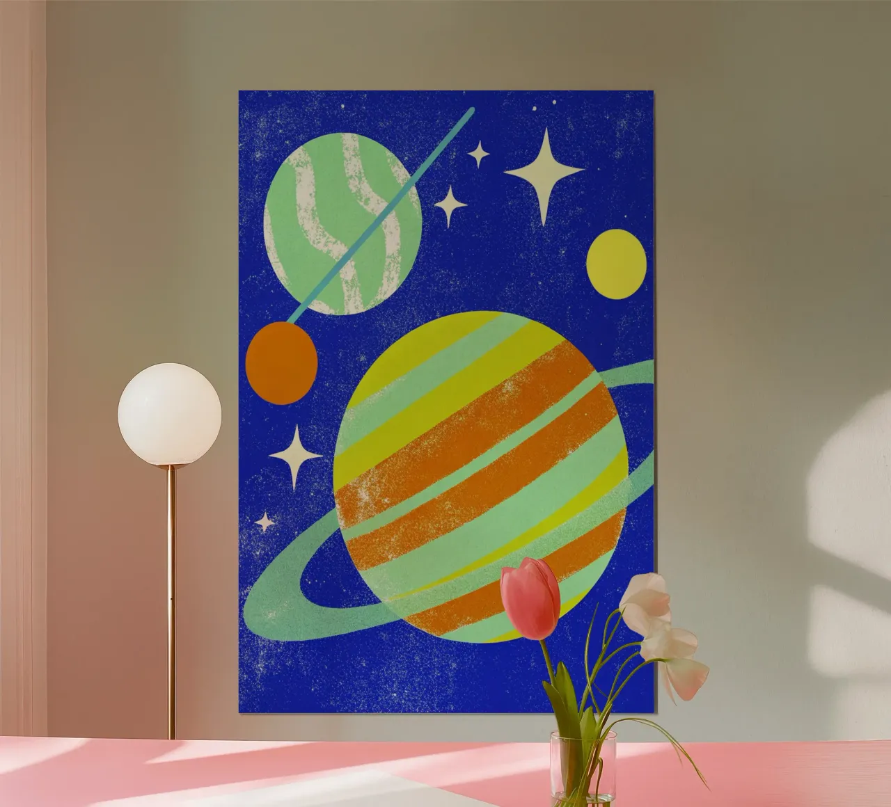 pianeti jupiter art poster con telaio in alluminio da ralliness
