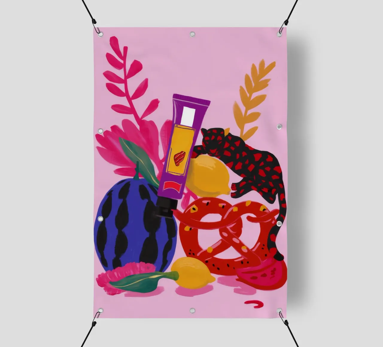 Sfilata di frutta in grassetto telo in pvc da Aurora Muse