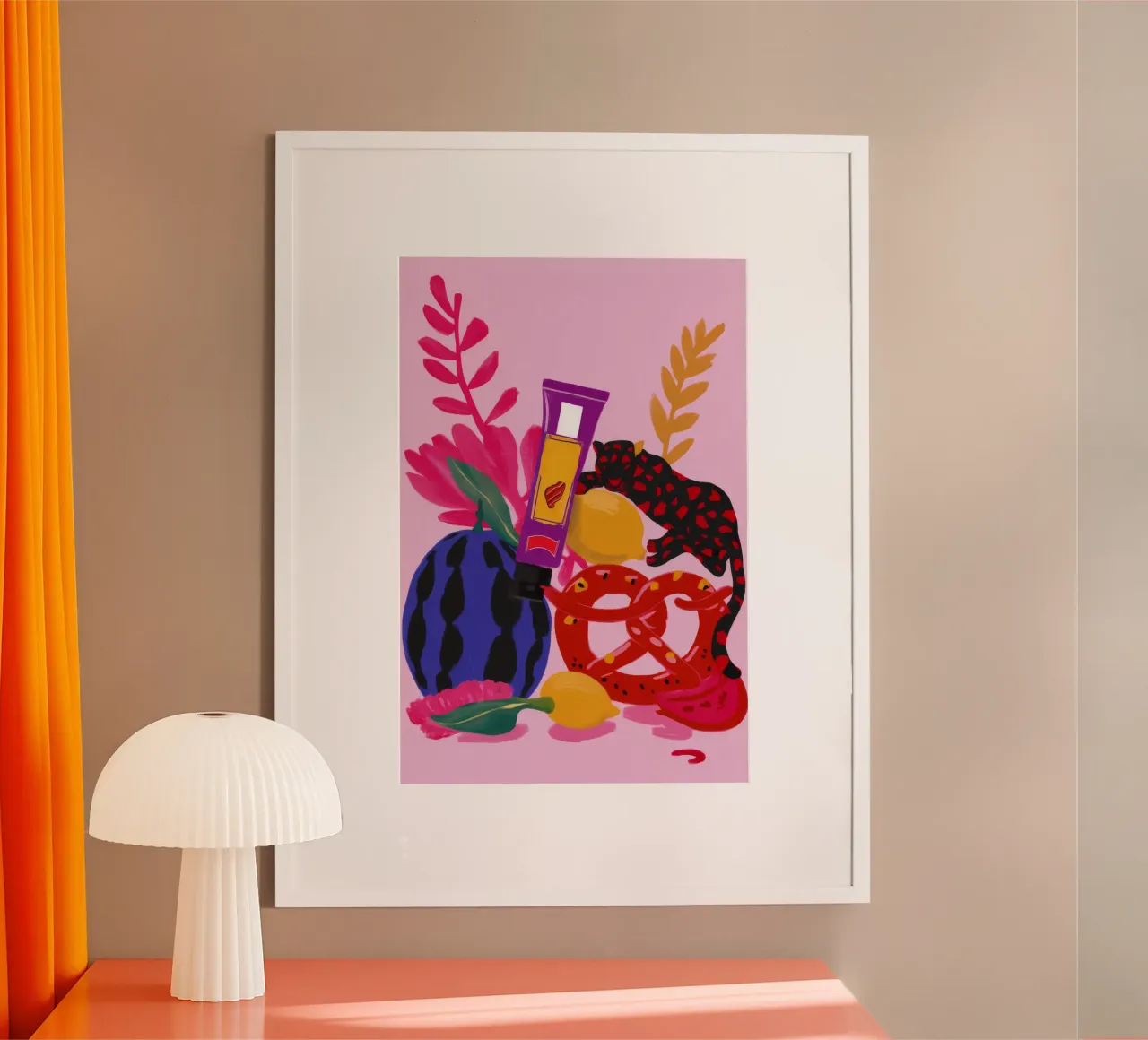 Sfilata di frutta in grassetto poster con telaio in legno da Aurora Muse