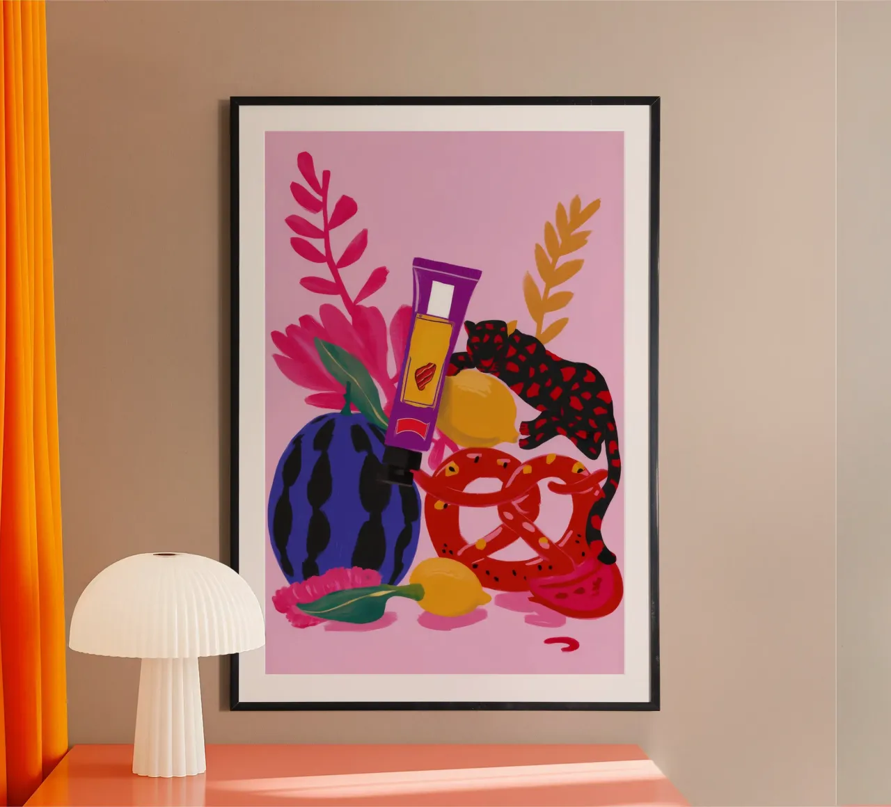 Sfilata di frutta in grassetto poster con telaio in legno da Aurora Muse