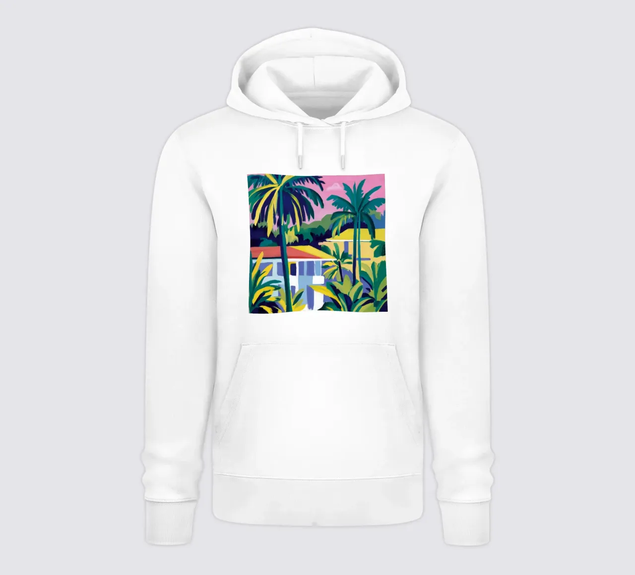 Twilight Palm Villa hoodie by Jasper Rune