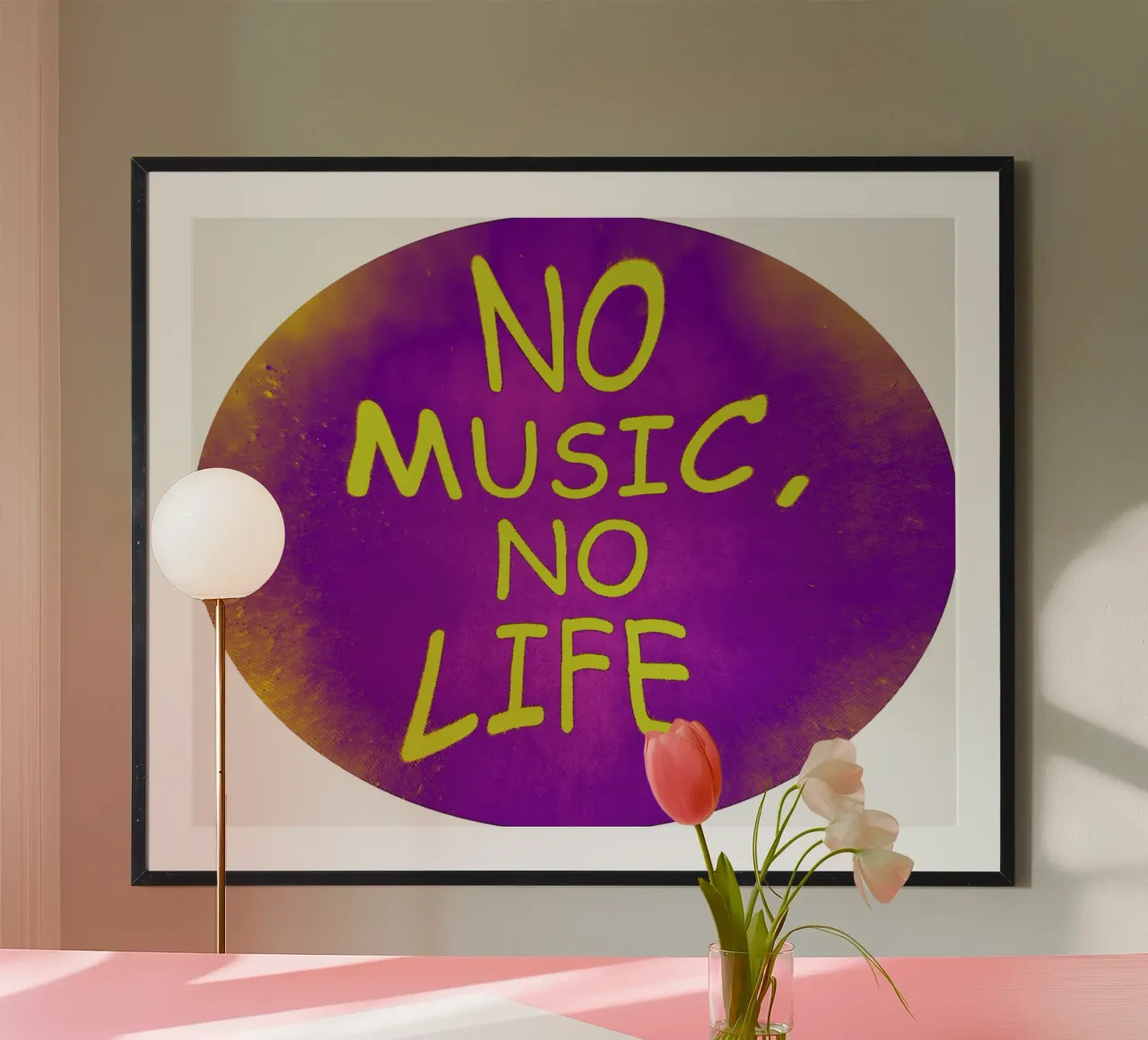Niente musica, niente vita poster con telaio in legno da Massimo Frascogna