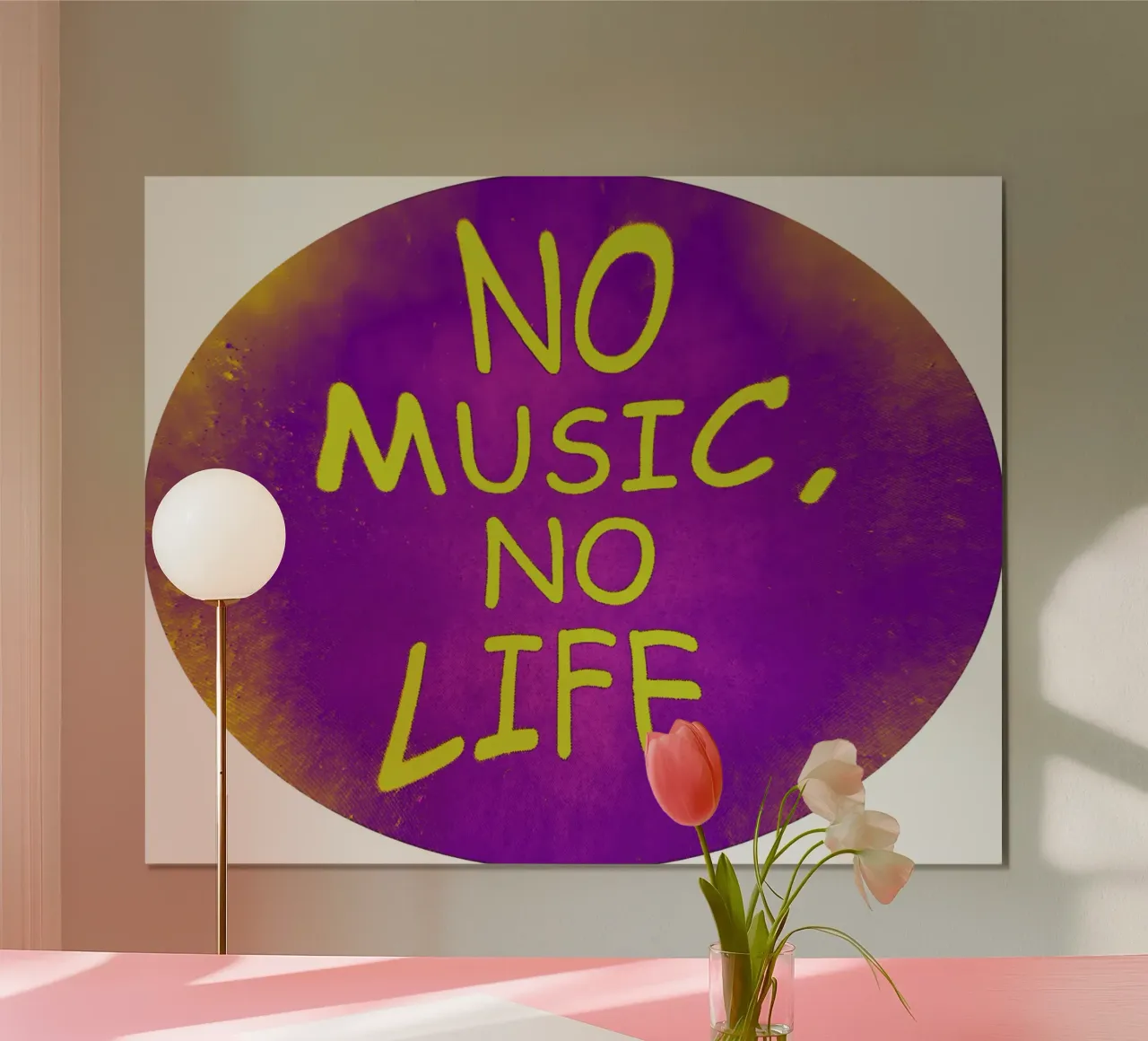 Niente musica, niente vita poster con telaio in legno da Massimo Frascogna