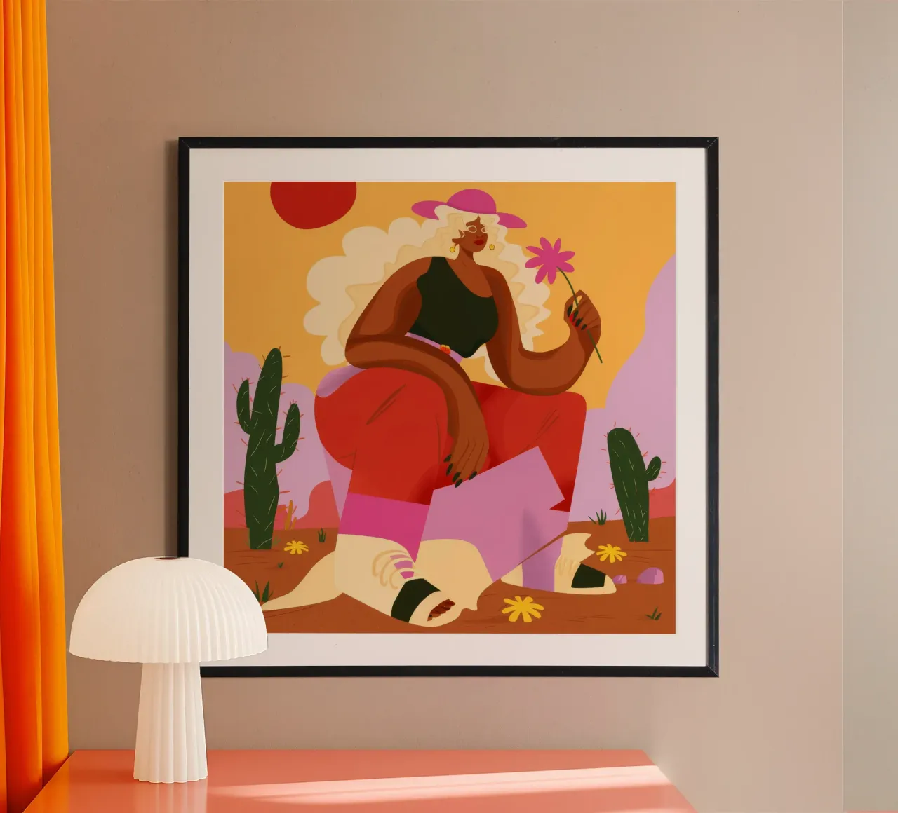 El poder de las flores del desierto poster con marco de plástico de Aurora Muse